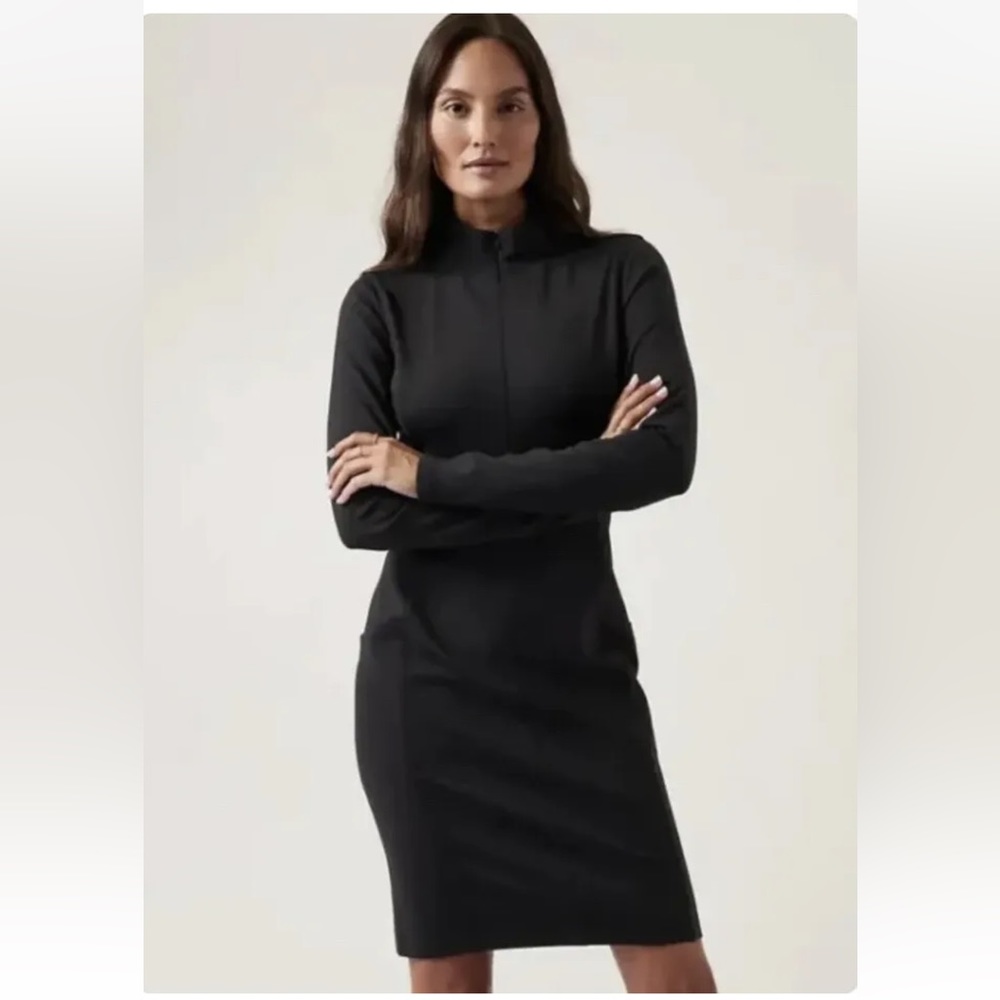 NWT Athleta Delancey Dress Black M Medium Stretch